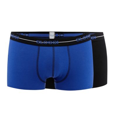 Sloggi Pack of two blue and black plain hipster briefs